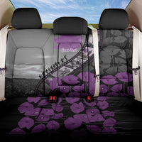 Personalised Remembering ANZAC Lest We Forget Back Car Seat Cover Vintage Film Frame Memorial Purple Poppy LT9 One Size Purple - Polynesian Pride