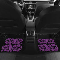 Personalised Remembering ANZAC Lest We Forget Car Mats Vintage Film Frame Memorial Purple Poppy LT9 Set 2pcs - Back Purple - Polynesian Pride