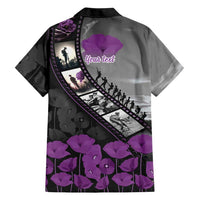 Personalised Remembering ANZAC Lest We Forget Family Matching Off Shoulder Maxi Dress and Hawaiian Shirt Vintage Film Frame Memorial Purple Poppy LT9 - Polynesian Pride