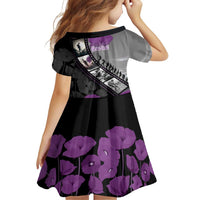 Personalised Remembering ANZAC Lest We Forget Family Matching Tank Maxi Dress and Hawaiian Shirt Vintage Film Frame Memorial Purple Poppy LT9 - Polynesian Pride