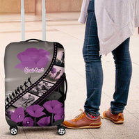 Personalised Remembering ANZAC Lest We Forget Luggage Cover Vintage Film Frame Memorial Purple Poppy LT9 Purple - Polynesian Pride