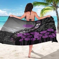 Personalised Remembering ANZAC Lest We Forget Sarong Vintage Film Frame Memorial Purple Poppy
