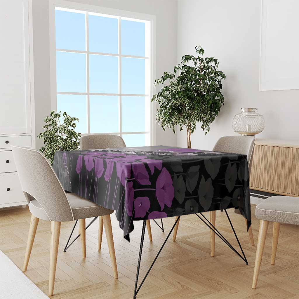 Personalised Remembering ANZAC Lest We Forget Tablecloth Vintage Film Frame Memorial Purple Poppy LT9 - Polynesian Pride