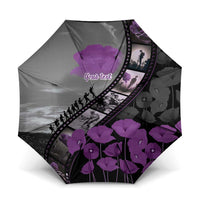 Personalised Remembering ANZAC Lest We Forget Umbrella Vintage Film Frame Memorial Purple Poppy LT9 One Size Folded 11.42 inch Opened Diameter 37.4 inch Purple - Polynesian Pride