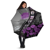 Personalised Remembering ANZAC Lest We Forget Umbrella Vintage Film Frame Memorial Purple Poppy LT9 - Polynesian Pride