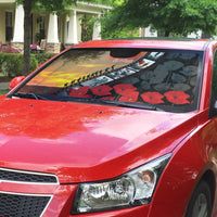 Personalised Remembering ANZAC Lest We Forget Auto Sun Shade Vintage Film Frame Memorial Red Poppy