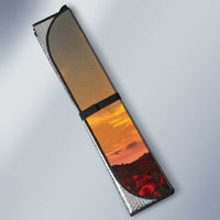 Personalised Remembering ANZAC Lest We Forget Auto Sun Shade Vintage Film Frame Memorial Red Poppy