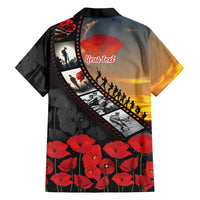 Personalised Remembering ANZAC Lest We Forget Family Matching Mermaid Dress and Hawaiian Shirt Vintage Film Frame Memorial Red Poppy