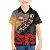Personalised Remembering ANZAC Lest We Forget Family Matching Mermaid Dress and Hawaiian Shirt Vintage Film Frame Memorial Red Poppy