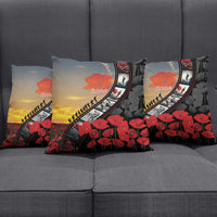 Personalised Remembering ANZAC Lest We Forget Pillow Cover Vintage Film Frame Memorial Red Poppy