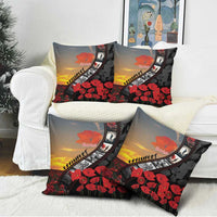 Personalised Remembering ANZAC Lest We Forget Pillow Cover Vintage Film Frame Memorial Red Poppy
