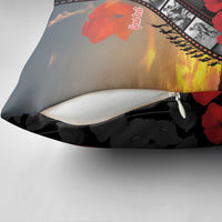 Personalised Remembering ANZAC Lest We Forget Pillow Cover Vintage Film Frame Memorial Red Poppy