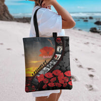 Personalised Remembering ANZAC Lest We Forget Tote Bag Vintage Film Frame Memorial Red Poppy