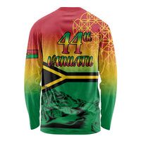 Hapi 44th Indipendens Dei Vanuatu Long Sleeve Shirt Yumi 1980 with Vanuatuan Beach Landscape LT9 - Polynesian Pride