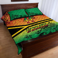 Hapi 44th Indipendens Dei Vanuatu Quilt Bed Set Yumi 1980 with Vanuatuan Beach Landscape