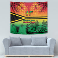 Hapi 44th Indipendens Dei Vanuatu Tapestry Yumi 1980 with Vanuatuan Beach Landscape