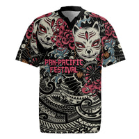 Personalized Japanese Kitsune Mask Rugby Jersey With Polynesian Arty Style