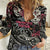 Personalized Japanese Kitsune Mask Women Casual Shirt With Polynesian Arty Style