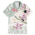 Personalized Japanese Shirasagi Bird Family Matching Mermaid Dress and Hawaiian Shirt Sakura and Hibiscus Polynesian Pattern