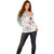 Personalized Japanese Shirasagi Bird Off Shoulder Sweater Sakura and Hibiscus Polynesian Pattern