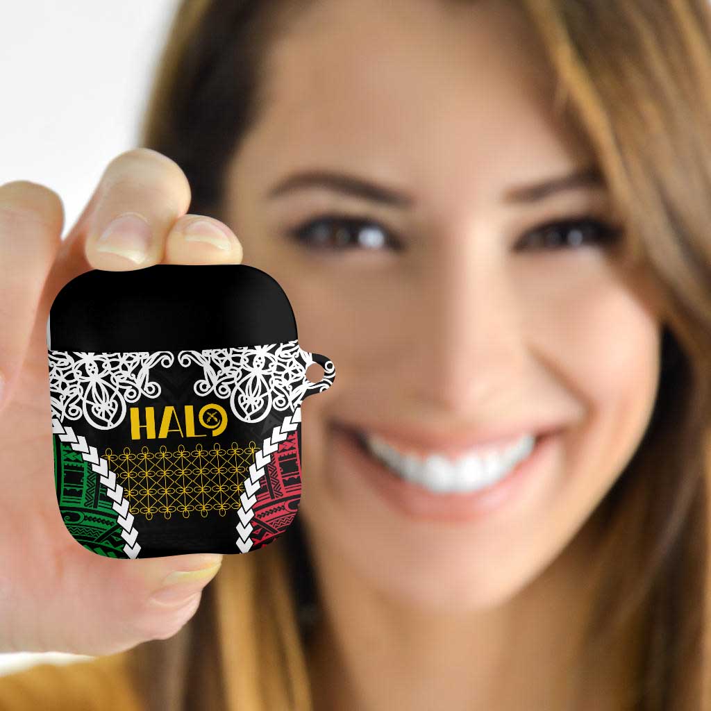 Halo Vanuatu Pride AirPods Case Vanuatuan Sand Drawing Pattern - Polynesian Pride
