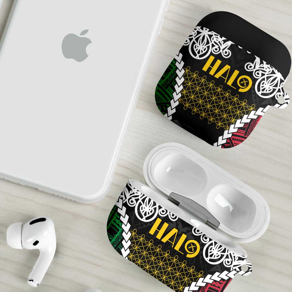 Halo Vanuatu Pride AirPods Case Vanuatuan Sand Drawing Pattern - Polynesian Pride