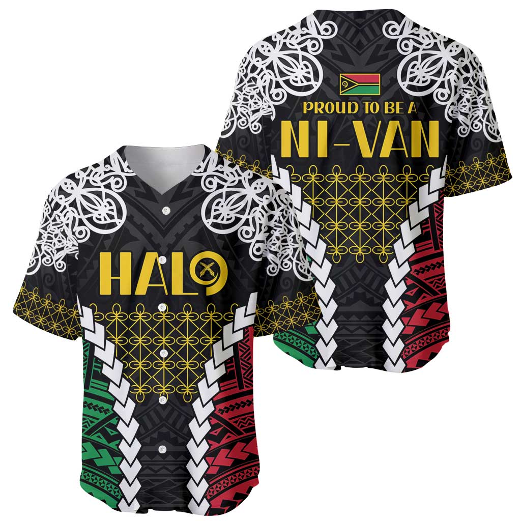 Halo Vanuatu Pride Baseball Jersey Vanuatuan Sand Drawing Pattern
