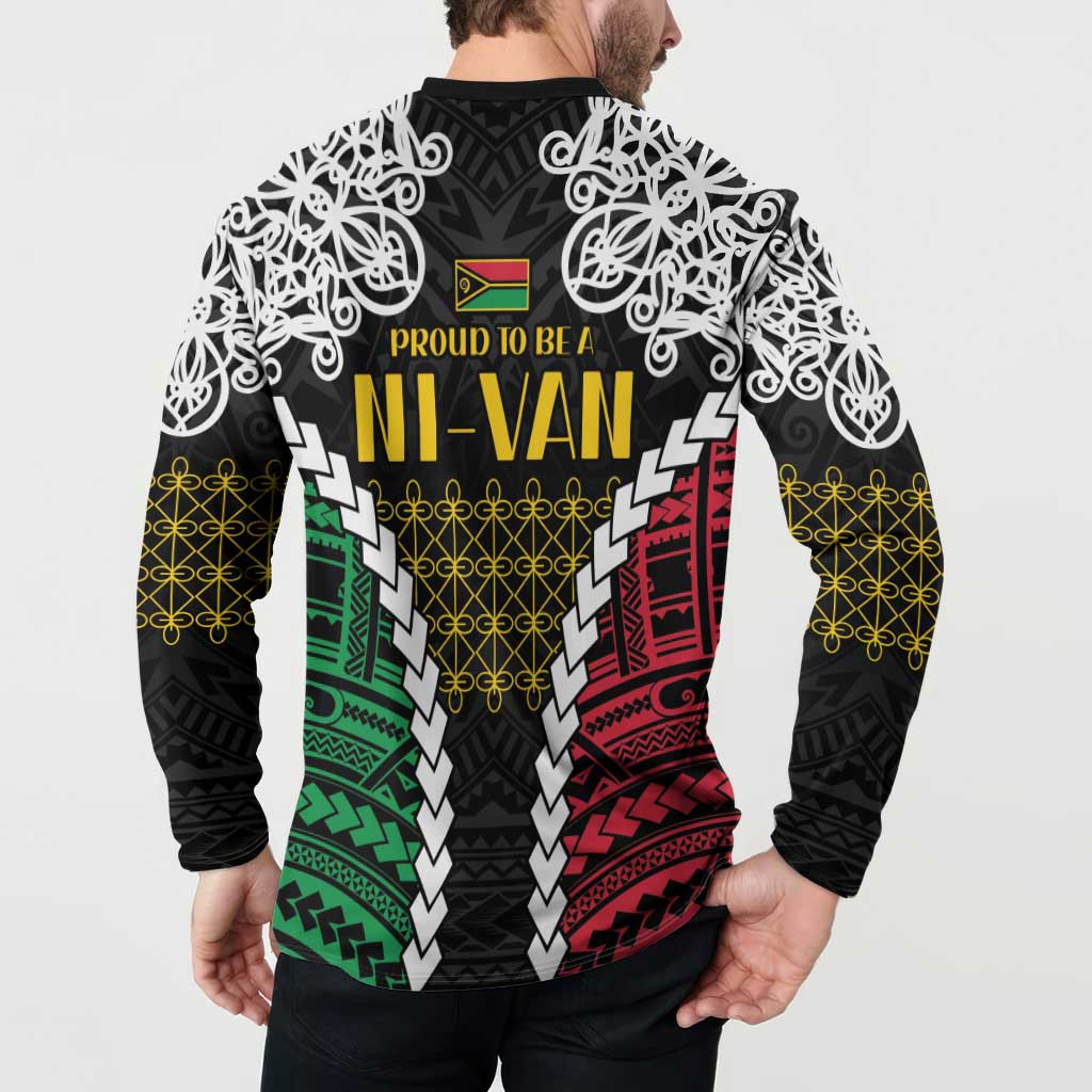 Halo Vanuatu Pride Button Sweatshirt Vanuatuan Sand Drawing Pattern