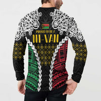 Halo Vanuatu Pride Button Sweatshirt Vanuatuan Sand Drawing Pattern