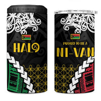 Halo Vanuatu Pride 4 in 1 Can Cooler Tumbler Vanuatuan Sand Drawing Pattern