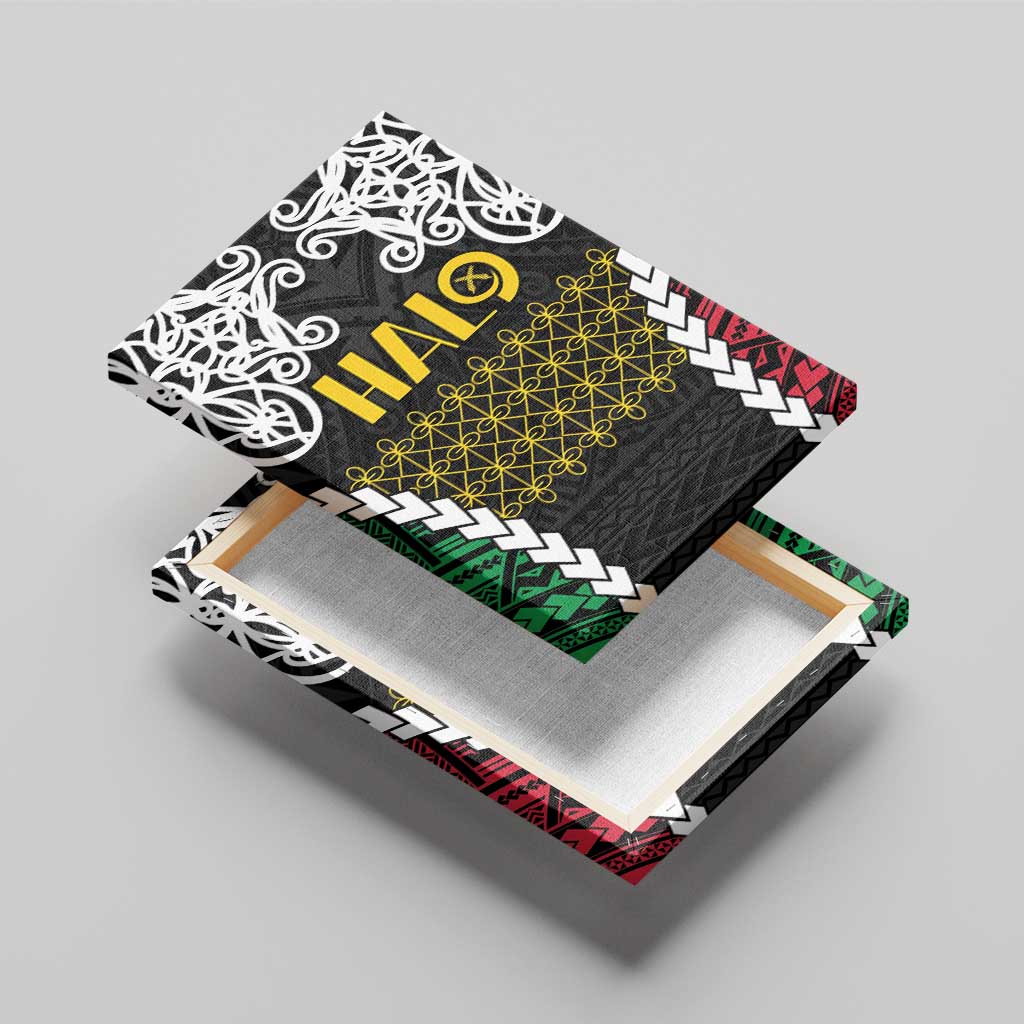 Halo Vanuatu Pride Canvas Wall Art Vanuatuan Sand Drawing Pattern