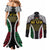 Halo Vanuatu Pride Couples Matching Mermaid Dress and Long Sleeve Button Shirt Vanuatuan Sand Drawing Pattern