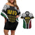 Halo Vanuatu Pride Couples Matching Off Shoulder Short Dress and Hawaiian Shirt Vanuatuan Sand Drawing Pattern