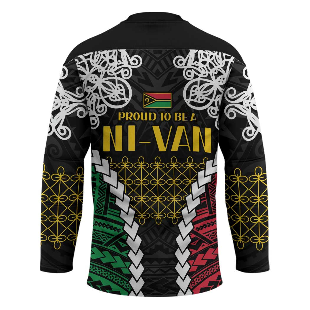 Halo Vanuatu Pride Hockey Jersey Vanuatuan Sand Drawing Pattern - Polynesian Pride