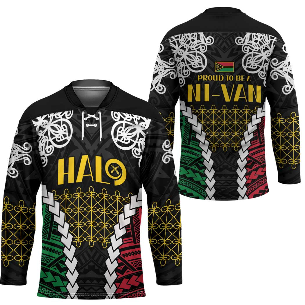 Halo Vanuatu Pride Hockey Jersey Vanuatuan Sand Drawing Pattern - Polynesian Pride