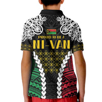 Halo Vanuatu Pride Kid Polo Shirt Vanuatuan Sand Drawing Pattern