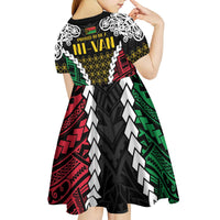 Halo Vanuatu Pride Kid Short Sleeve Dress Vanuatuan Sand Drawing Pattern