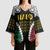 Halo Vanuatu Pride Kimono Sleeve Blouse Vanuatuan Sand Drawing Pattern - Polynesian Pride