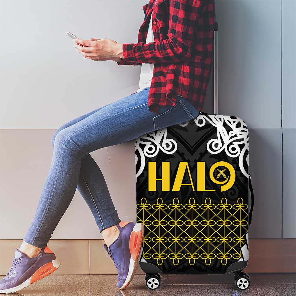 Halo Vanuatu Pride Luggage Cover Vanuatuan Sand Drawing Pattern LT9 - Polynesian Pride