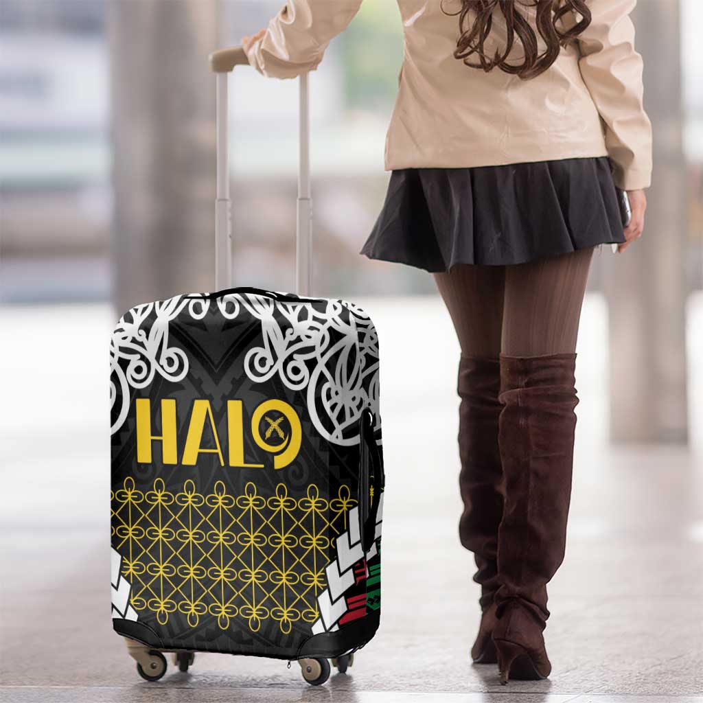 Halo Vanuatu Pride Luggage Cover Vanuatuan Sand Drawing Pattern LT9 - Polynesian Pride