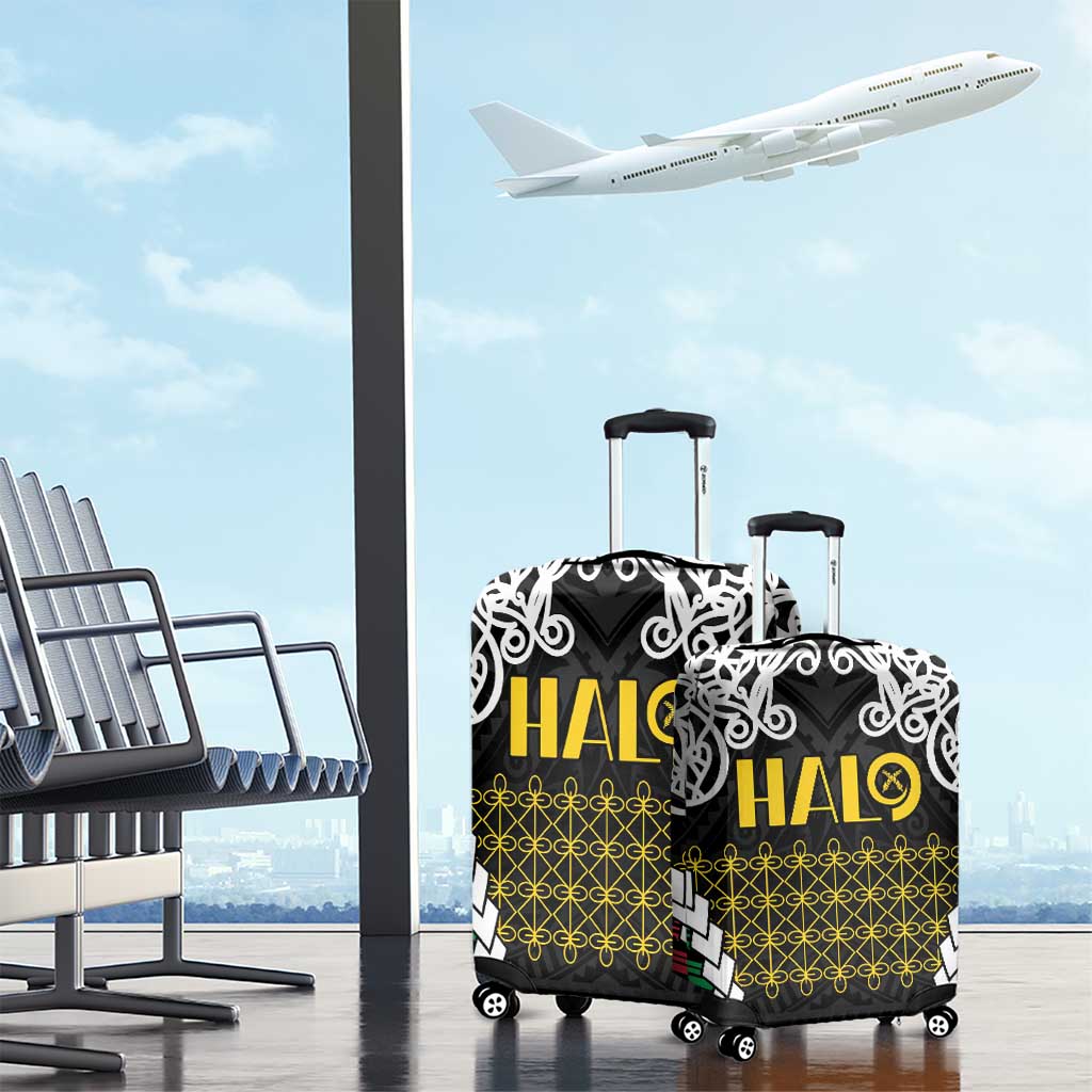 Halo Vanuatu Pride Luggage Cover Vanuatuan Sand Drawing Pattern LT9 - Polynesian Pride