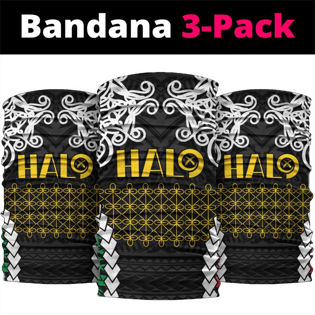 Halo Vanuatu Pride Neck Gaiter Vanuatuan Sand Drawing Pattern - Polynesian Pride