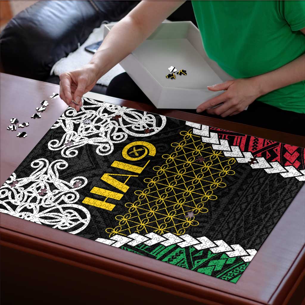 Halo Vanuatu Pride Puzzle Vanuatuan Sand Drawing Pattern - Polynesian Pride