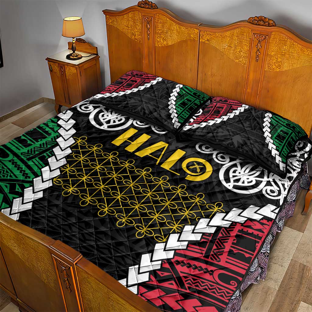 Halo Vanuatu Pride Quilt Bed Set Vanuatuan Sand Drawing Pattern