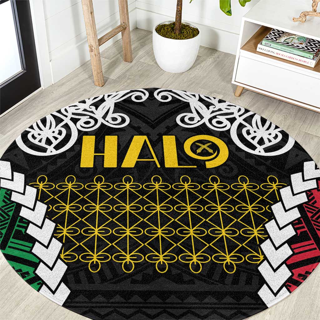 Halo Vanuatu Pride Round Carpet Vanuatuan Sand Drawing Pattern