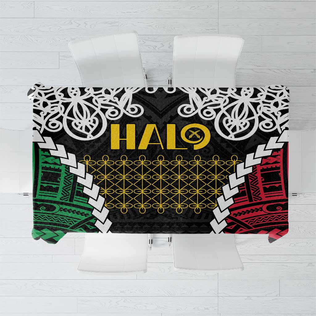 Halo Vanuatu Pride Tablecloth Vanuatuan Sand Drawing Pattern