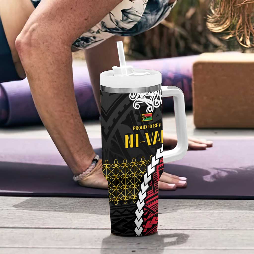 Halo Vanuatu Pride Tumbler With Handle Vanuatuan Sand Drawing Pattern