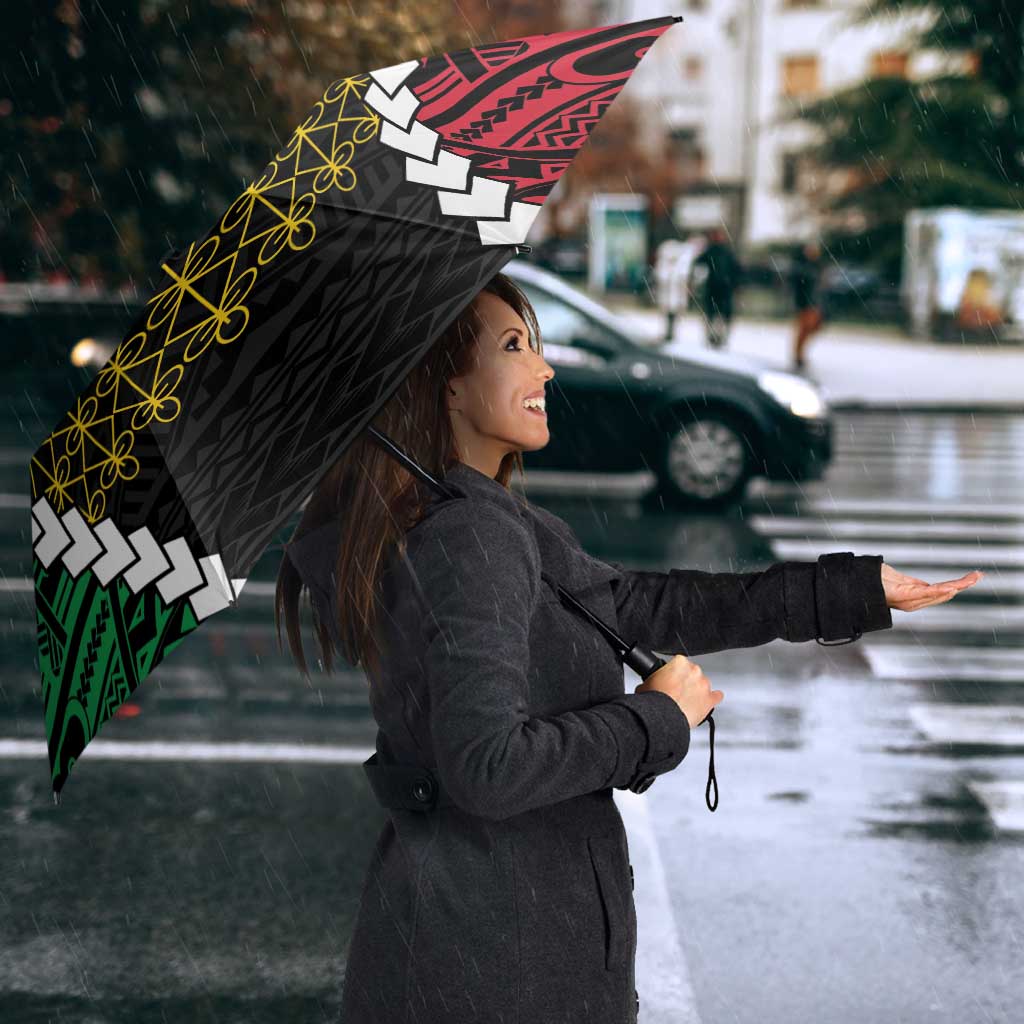 Halo Vanuatu Pride Umbrella Vanuatuan Sand Drawing Pattern - Polynesian Pride