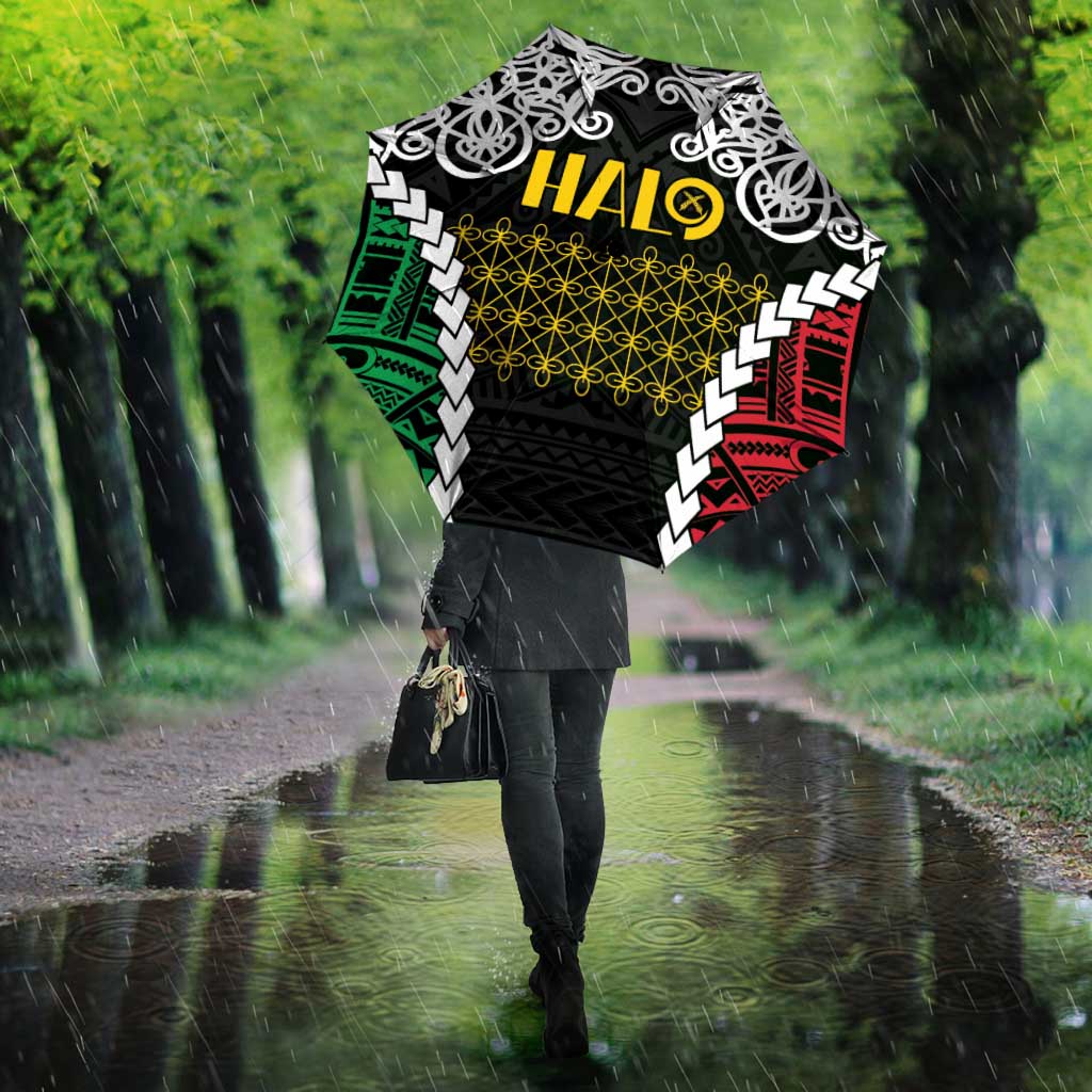 Halo Vanuatu Pride Umbrella Vanuatuan Sand Drawing Pattern - Polynesian Pride