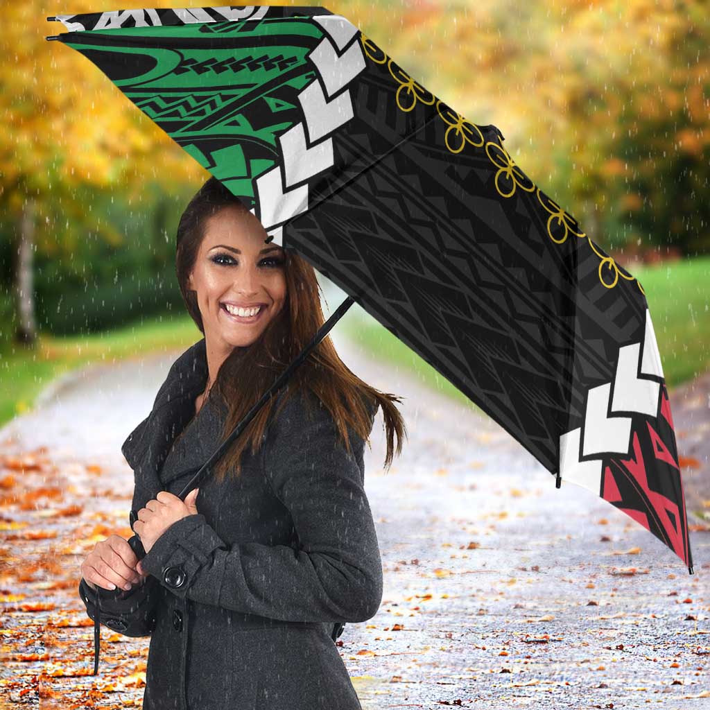 Halo Vanuatu Pride Umbrella Vanuatuan Sand Drawing Pattern - Polynesian Pride